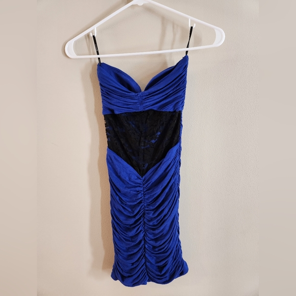 Forever 21 Blue Lace Bodycon mini dress - Picture 2 of 4